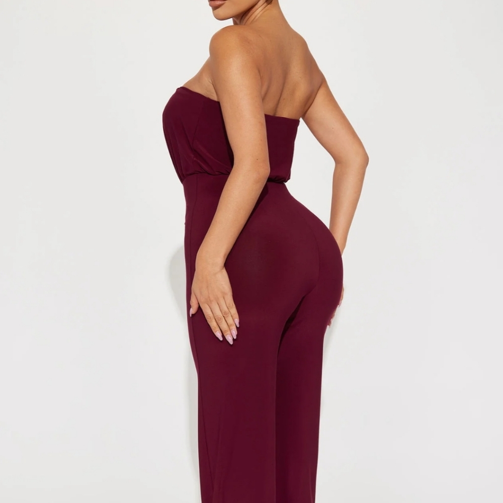 Wine color jumpsuit